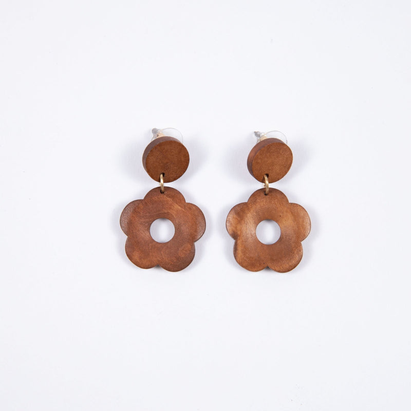 Petunia Earrings Dark Wood