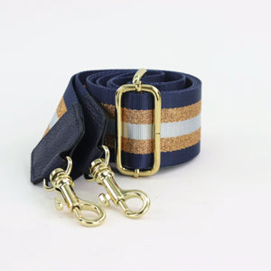 Navy Copper Stripe Bag Strap