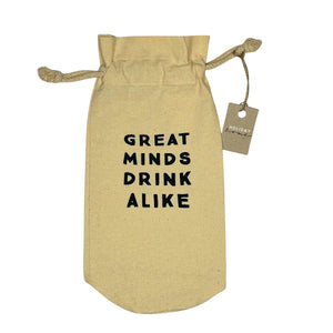 Great Minds Wine Bottle Bag Natural